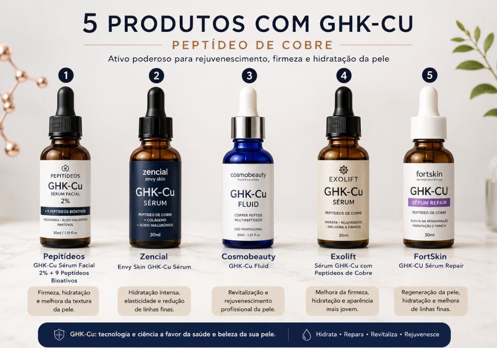 Produtos com GHK-Cu presentes em sua fórmula
